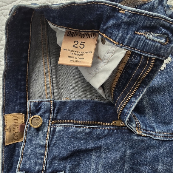 Driftwood Jackie Mid Rise Skinny Embroidered Bird Blue Jeans Size 25 - Picture 7 of 15